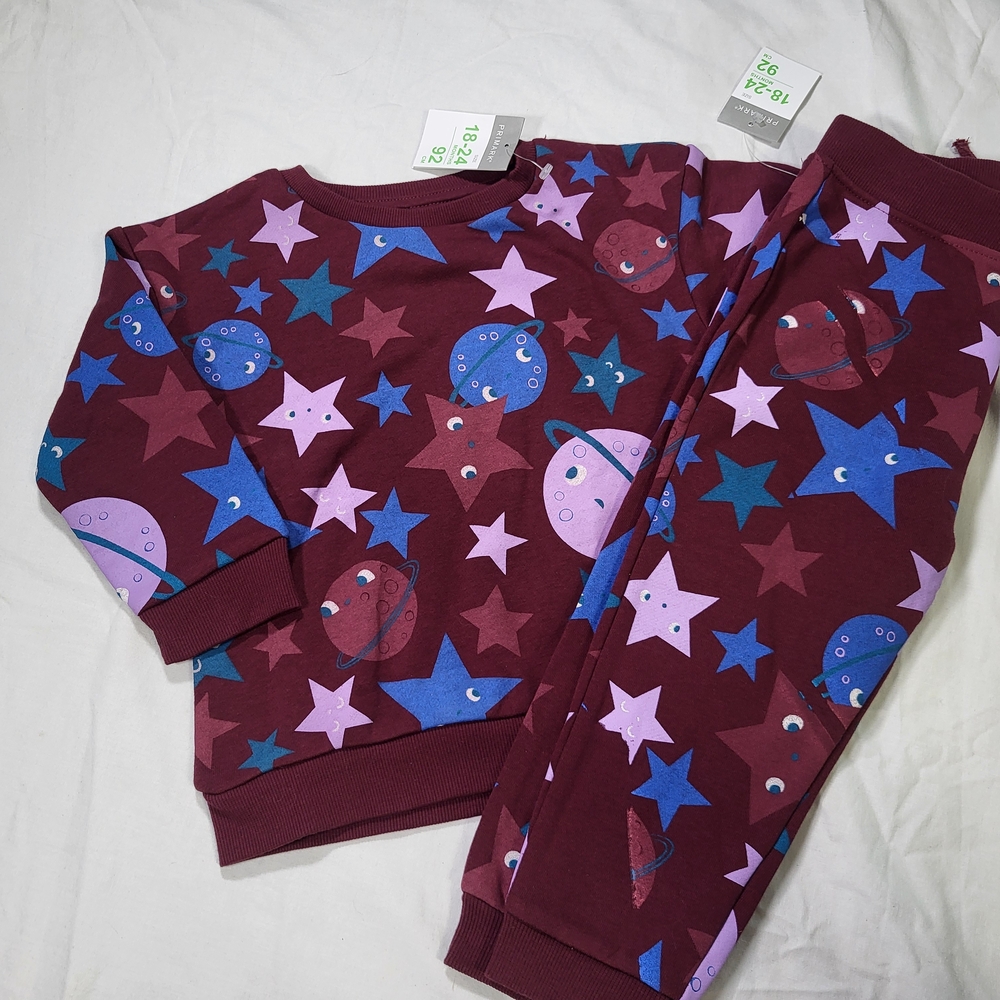 Primark Kids Matching Set Sweatshit Outfit Top And Bottoms Boys Girls Size 18-24
